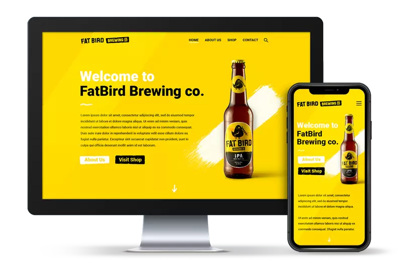 Creative Website Design of Fatbird Brewery